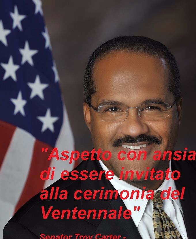 IL SENATORE TROY CARTER, PRO SINDACO DI NEW ORLEANS ALL'EPOCA DEL GEMELLAGGIO CON ISOLA DEL LIRI, CHIEDE DI ESSERE INVITATO ALLA CERIMONIA DEL VENTENNALE.