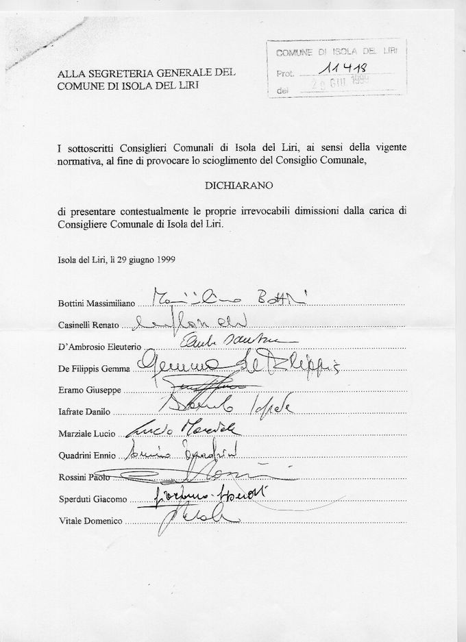 I FIRMATARI DELL'ATTO DI NASCITA DELL'ERA QUADRINI.